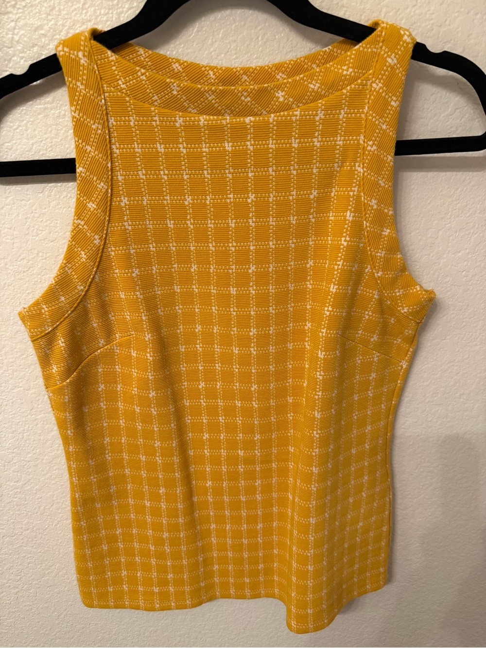 Ann Taylor Yellow Plaid Sleeveless Shell